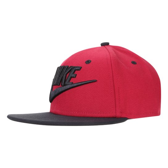 Boné Infantil Nike Aba Reta Futura Truel - Preto+Vermelho