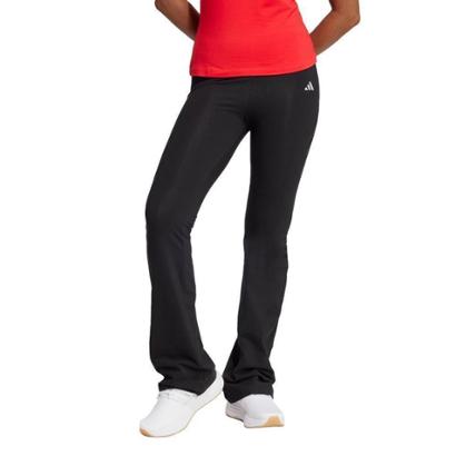 Calça Legging Adidas Flare Essentials com Logo Pequeno Feminina - Preto+Branco