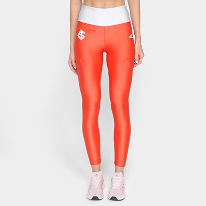 Calça Legging Internacional 23/24 Adidas Feminina - Vermelho+Cinza