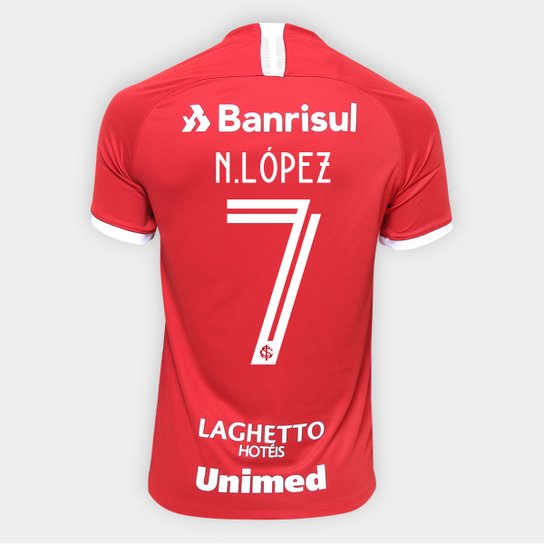 Camisa Internacional I 19/20 Nº 7 N. López - Torcedor Nike Masculina - Vermelho+Branco