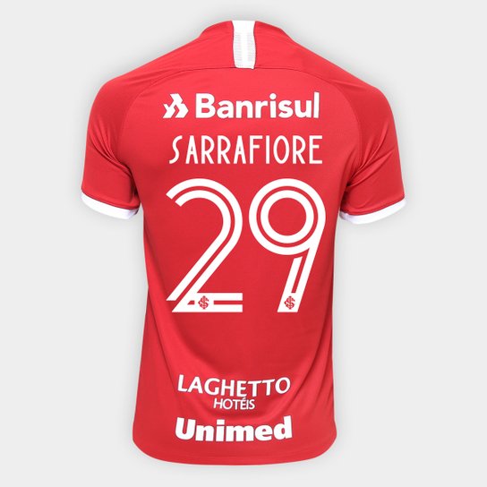 Camisa Internacional I 19/20 - Sarrafiore Nº 29 - Torcedor Nike Masculina - Vermelho+Branco