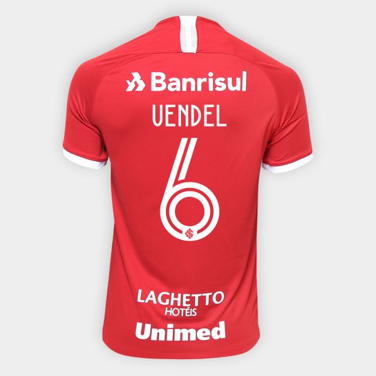 Camisa Internacional I 19/20 - Uendel Nº 6 - Torcedor Nike Masculina - Vermelho+Branco