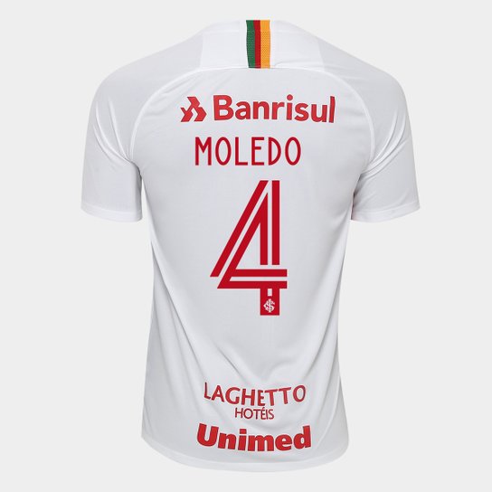 Camisa Internacional II 19/20 Nº 4 Moledo - Torcedor Nike Masculina - Branco+Vermelho