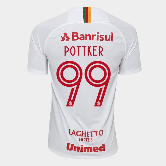 Camisa Internacional II 19/20 - Pottker Nº 99 - Torcedor Nike Masculina - Branco+Vermelho