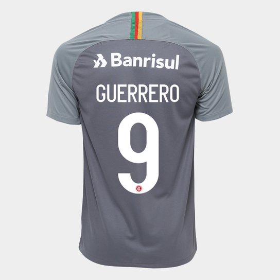 Camisa Internacional III 2018 N° 79 Guerrero - Torcedor Nike Masculina - Cinza+Branco