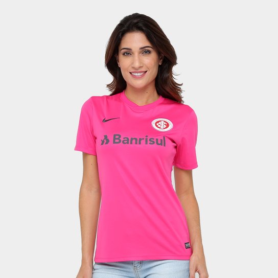 Camisa Internacional Outubro Rosa Nike Feminina - Rosa+Chumbo