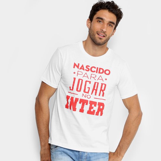 Camiseta Internacional Nascido para Jogar Masculina - Branco