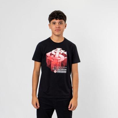 Camiseta Juvenil Clássica Internacional Oficial - Preto