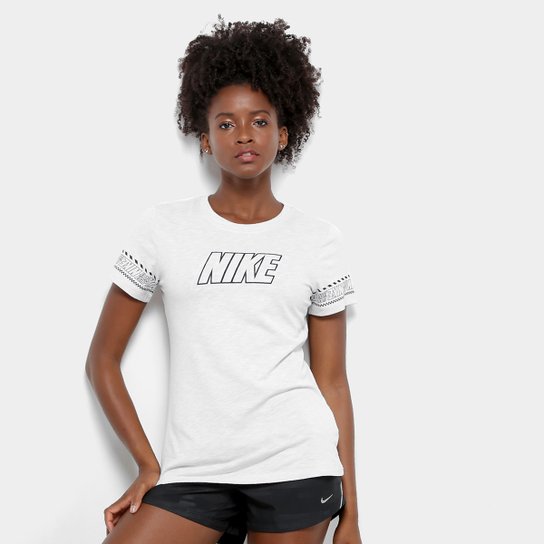 Camiseta Nike Dri-Fit Slub Feminino - Branco