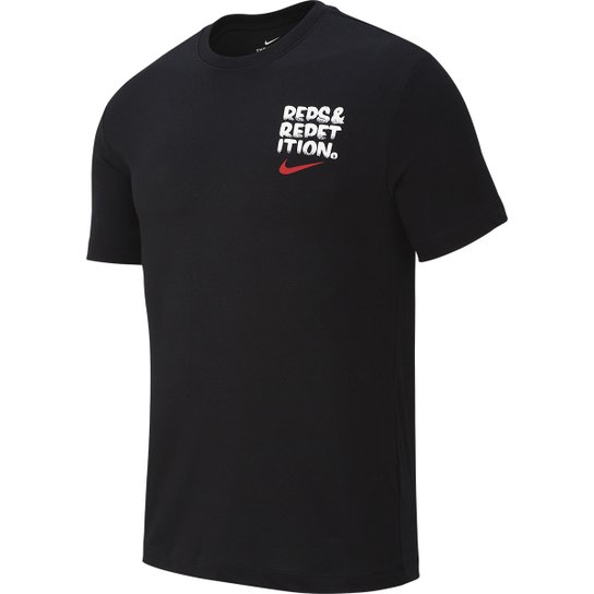 Camiseta Nike Dry Reps Masculina - Preto+Branco
