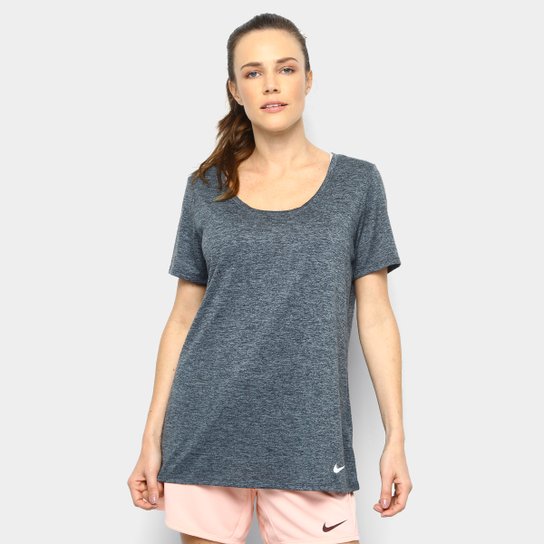 Camiseta Nike Dry Ss Lgnd Scp Xdye Feminina - Preto+Cinza