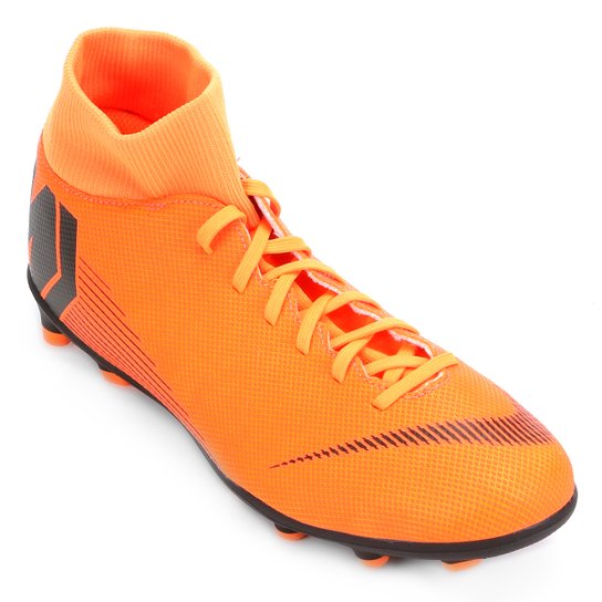 Chuteira Campo Nike Mercurial Superfly 6 Club Masculina - Laranja+Preto