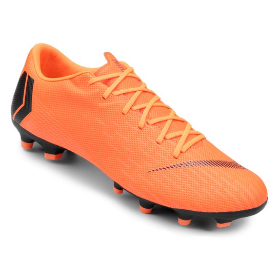 Chuteira Campo Nike Mercurial Vapor 12 Academy Masculina - Laranja+Preto