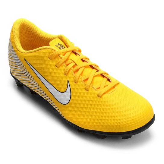 Chuteira Campo Nike Mercurial Vapor 12 Club Neymar FG Masculina - Amarelo+Preto