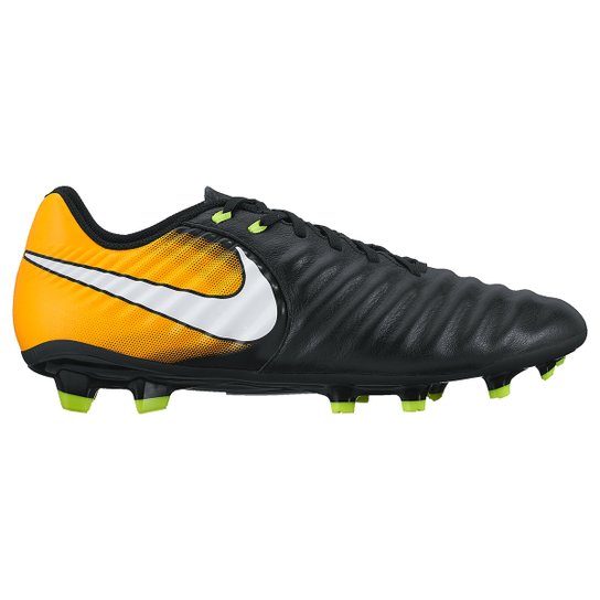 Chuteira Campo Nike Tiempo Ligera 4 FG Masculina - Preto+Laranja