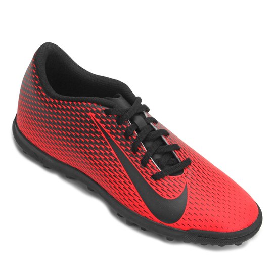 Chuteira Society Nike Bravata 2 TF Masculina - Vermelho+Preto