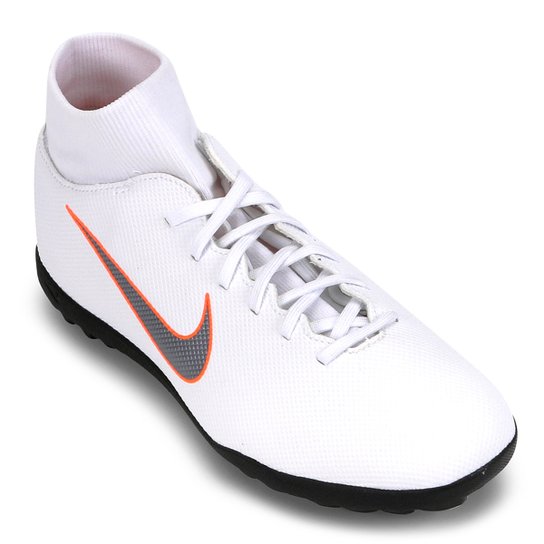 Chuteira Society Nike Mercurial Superfly 6 Club Masculina - Branco+Cinza