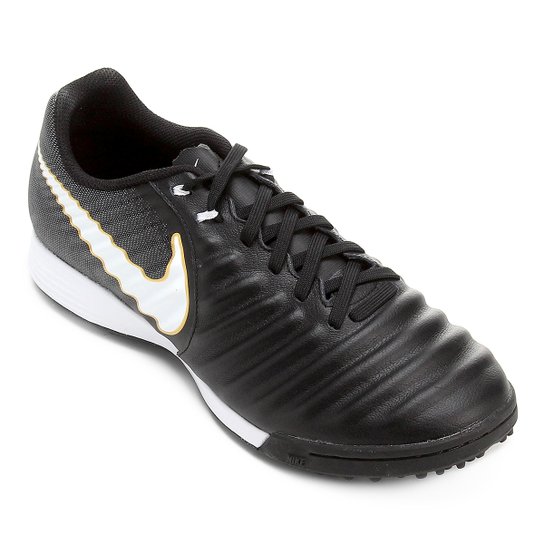 Chuteira Society Nike Tiempo Ligera 4 TF Masculina - Preto+Branco