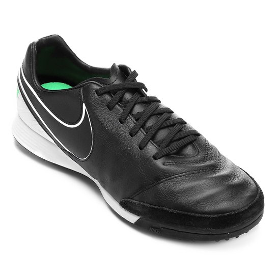 Chuteira Society Nike Tiempo Mystic 5 TF Masculina - Preto+verde