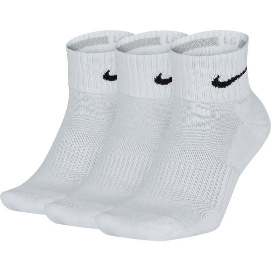 Meia Nike Cano Médio Pacote c/ 3 Pares - Branco