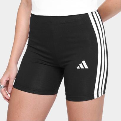 Short Adidas Biker Casual Feminino - Preto+Branco