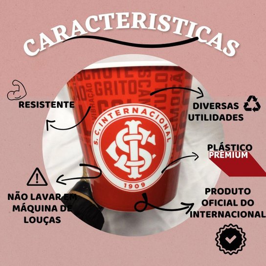 Balde Pipoca Grande Clube Time Escudo Internacional Oficial