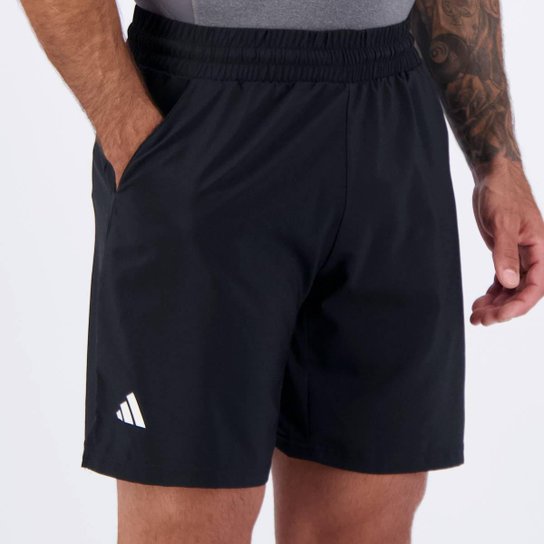 Bermuda Adidas Club 3 Stripes Preta e Branca