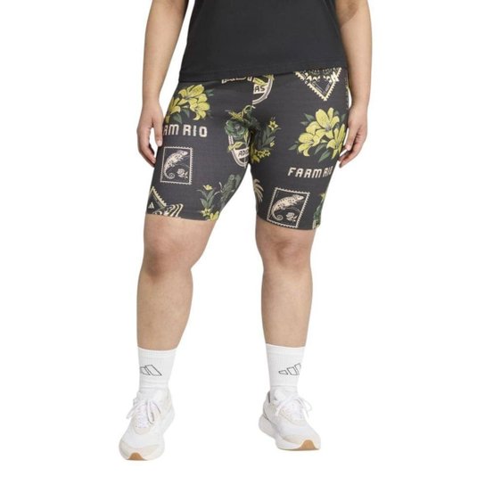 Bermuda Adidas Farm Biker Plus Size Feminina - Preto X1
