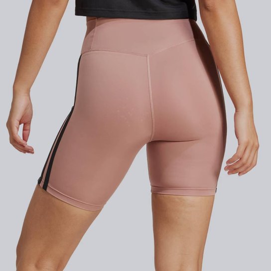 Bermuda Adidas Optime 3 Stripes Feminina Rosê