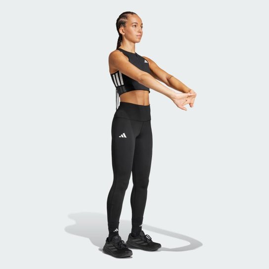 Blusa Adidas Corrida Adizero Com Bolso Para Gel Crop Top Feminina