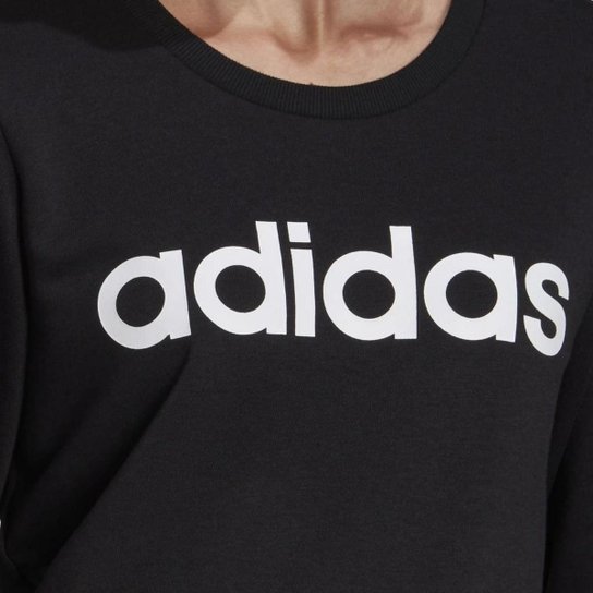 Blusão Adidas Logo Linear Preto Feminino