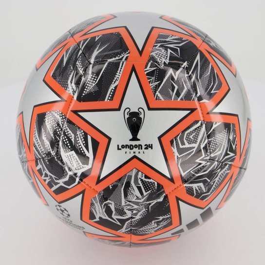Bola Adidas UCL Club Campo Preta Laranja e Prata