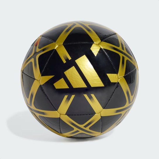 Bola de Futebol Adidas Starlancer Club Campo Preto e Dourado