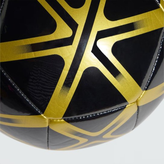 Bola de Futebol Adidas Starlancer Club Campo Preto e Dourado