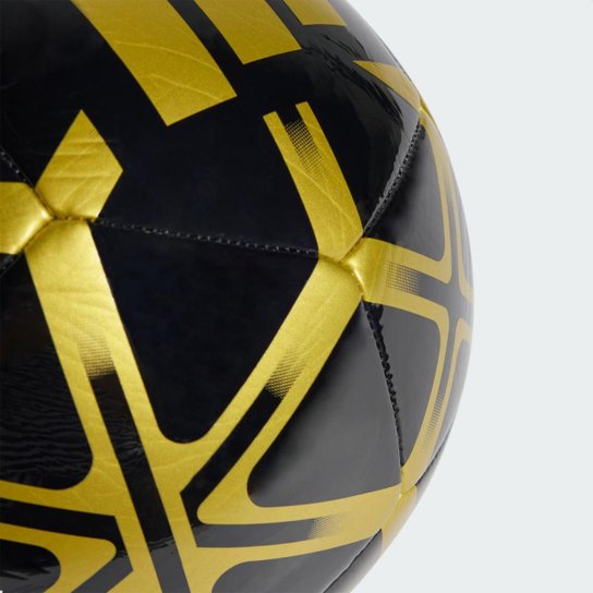 Bola de Futebol Adidas Starlancer Club Campo Preto e Dourado