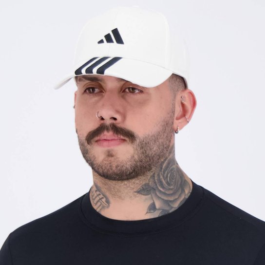 Boné Adidas 3 Listras Branco