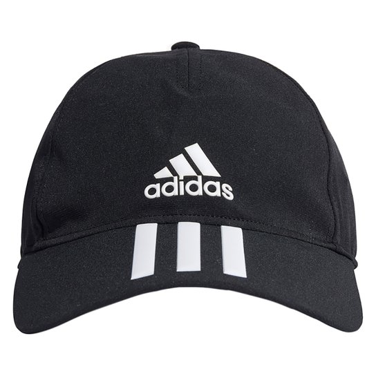 Boné Adidas Aba Curva Strapback 3 Listras - Preto+Branco