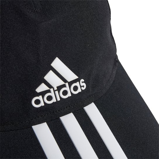 Boné Adidas Aba Curva Strapback 3 Listras - Preto+Branco
