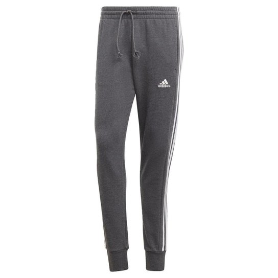 CALCA 3 STRIPES FRENCH TERRY COM PUNHO-Cinza Adidas