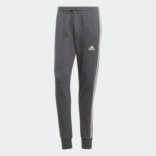 CALCA 3 STRIPES FRENCH TERRY COM PUNHO-Cinza Adidas
