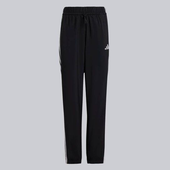 Calça Adidas 3 Stripes Juvenil Preta e Branca