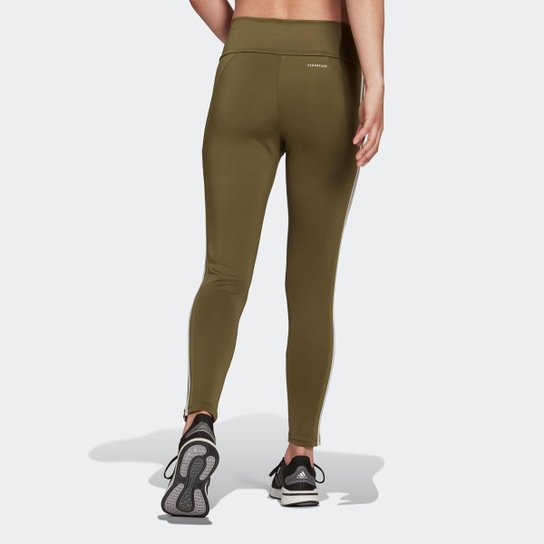 Calça Adidas Esportiva 7/8 Cintura Alta Designed To Move 3Stripes Feminina
