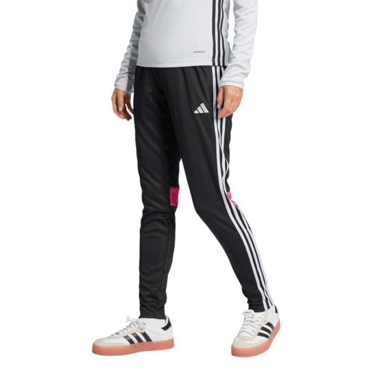 Calça Adidas Essentials Tiro 25 Feminina - Preto e Rosa 2GG