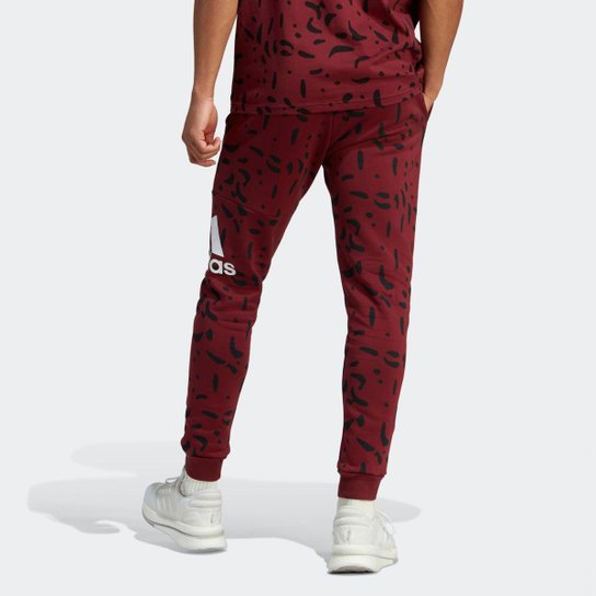Calça Adidas Estampada Essentials Tapered Cuff Logo Masculina