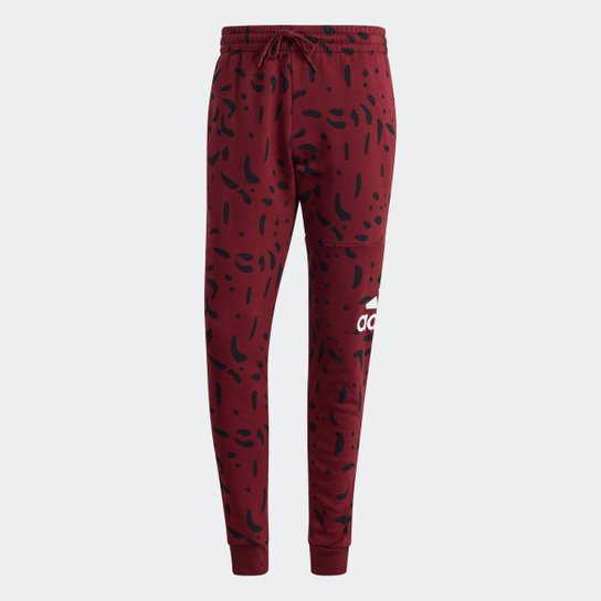 Calça Adidas Estampada Essentials Tapered Cuff Logo Masculina