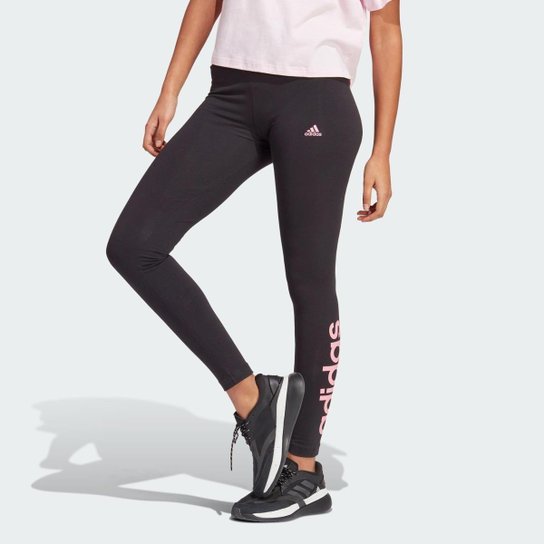 Calça Adidas Legging Cós Alto Essentials Logo Feminina