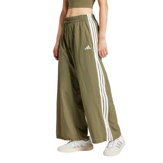 Calça Adidas Malha Parachute Essentials Três Listras Lifestyle Menina