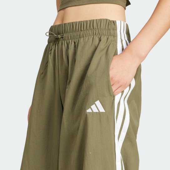 Calça Adidas Malha Parachute Essentials Três Listras Lifestyle Menina
