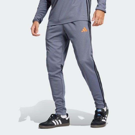 CALCA ADIDAS TIRO ESSENTIALS MASCULINO CHUMBO E LARANJA EXGG
