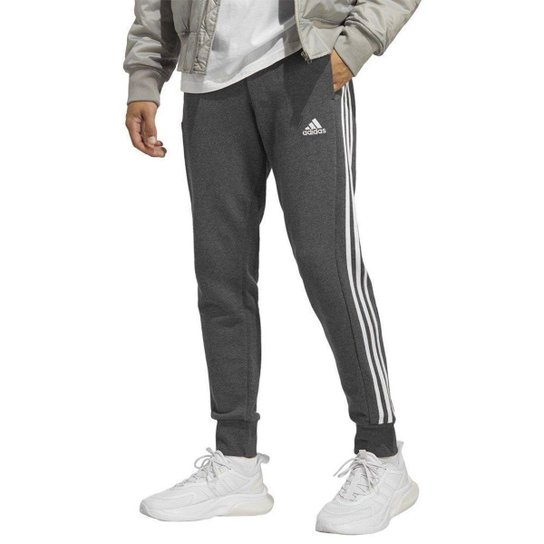 Calça Jogger Adidas Terry Tapered Cuff Masculina - Cinza e Branco 3GG